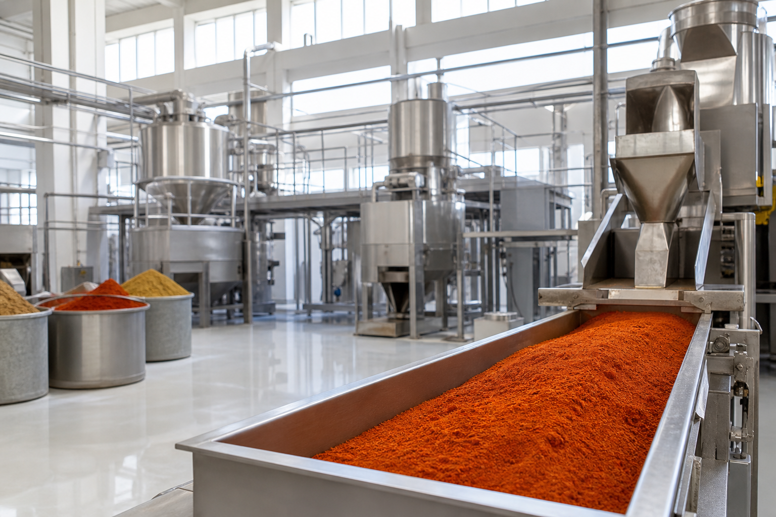 Spice grinding and processing on a clean manufacturing floor