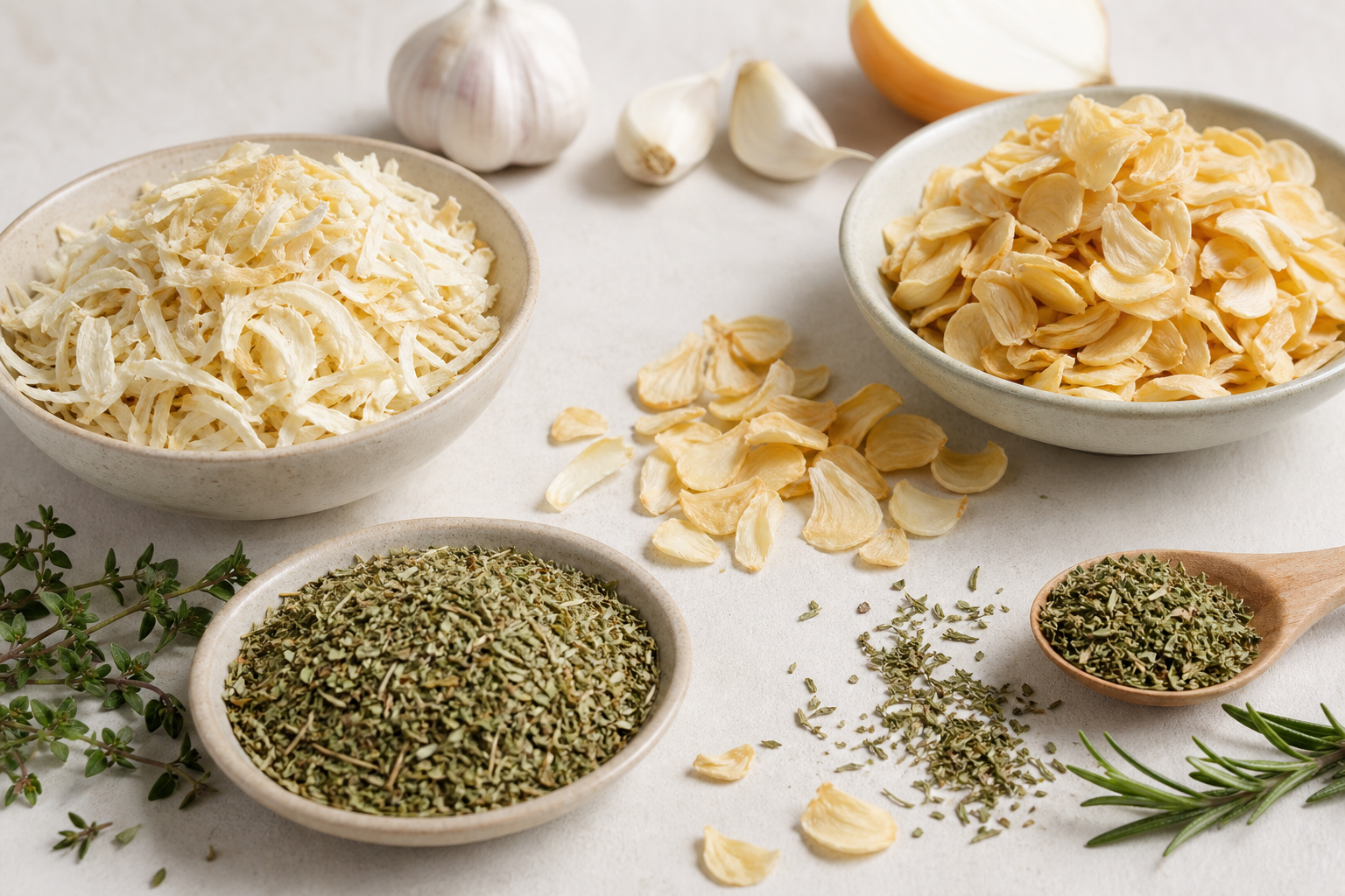 Dehydrated ingredient presentation for category preview