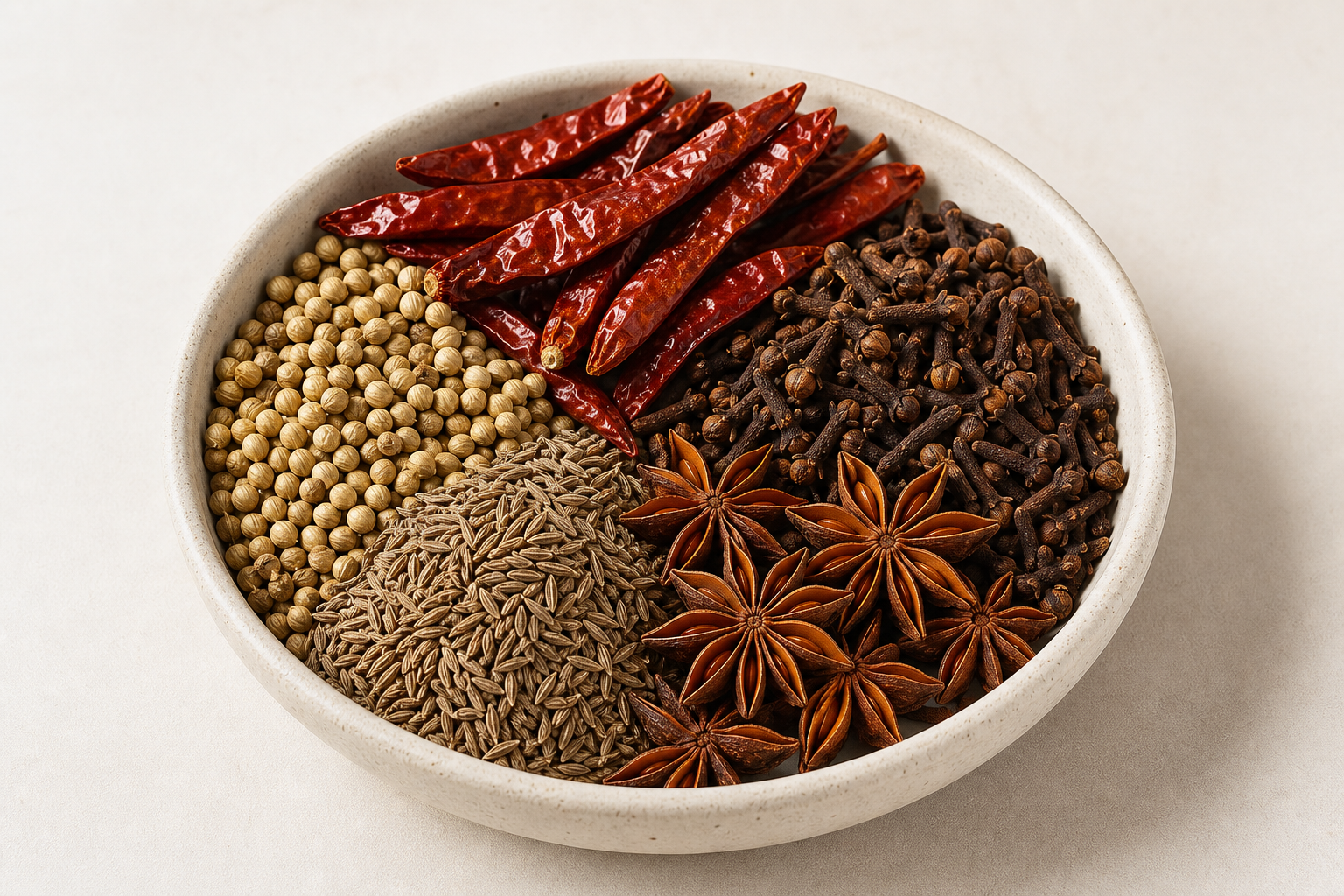 Whole spices prepared for incoming inspection and grade review
